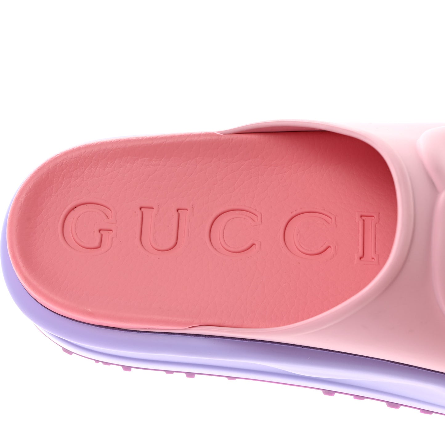 Soft Rubber Womens Interlocking G Platform 42mm Slide Sandals 40 Sugar Pink