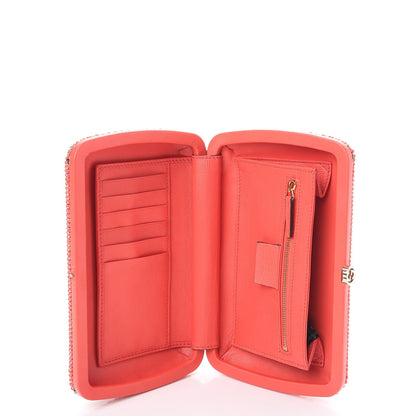 Gucci Lambskin Crystal Beaded Broadway Box Clutch Coral 5 of 11