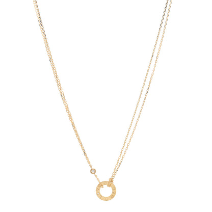 Cartier 18K Yellow Gold 2 Diamond LOVE Necklace 1 of 6