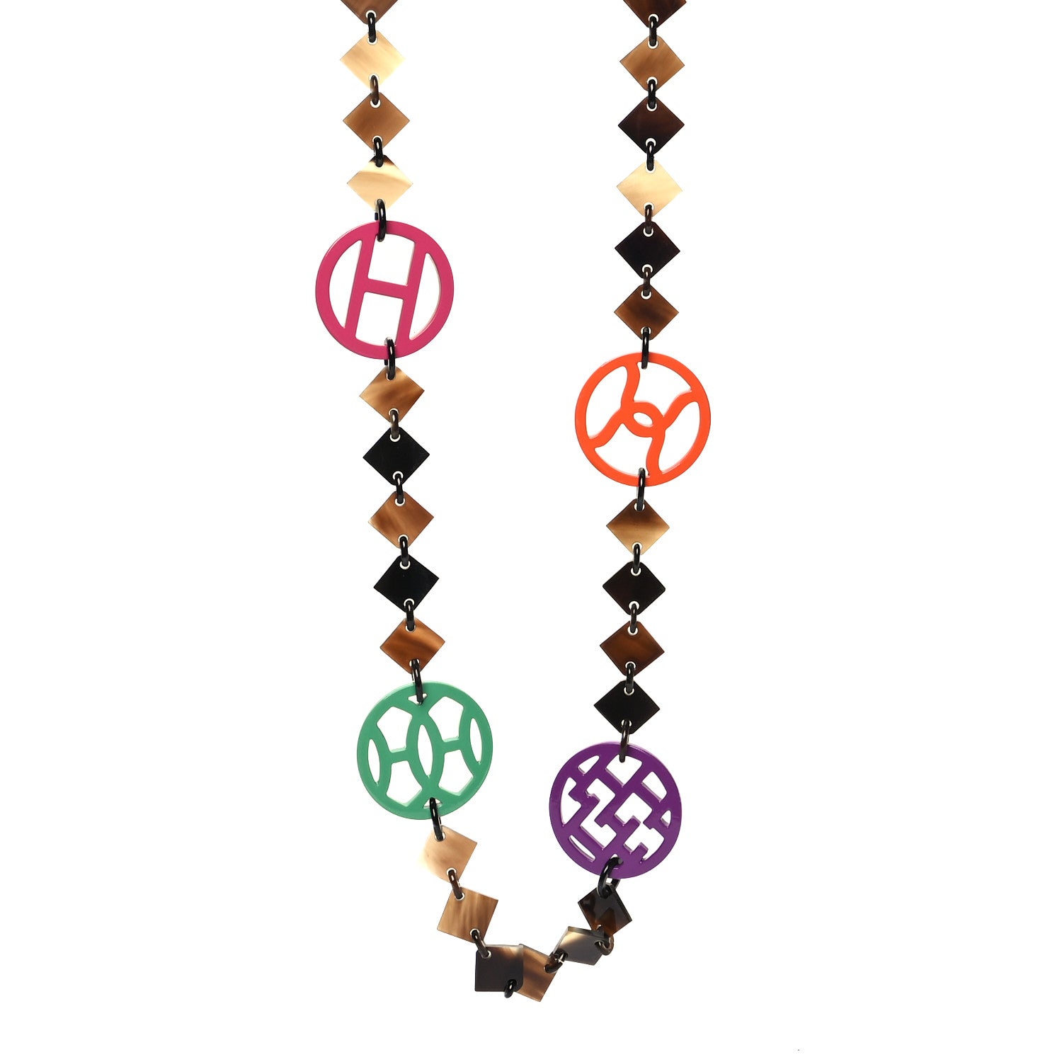 Hermes Buffalo Horn Lacquer Deva Necklace 1 of 6