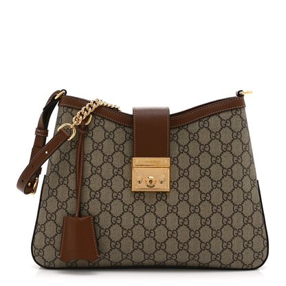 Gucci GG Supreme Monogram Medium Padlock Shoulder Bag Beige Ebony Brown Sugar 1 of 10