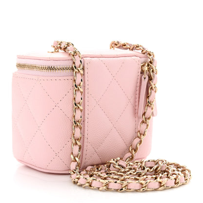 Chanel Caviar Quilted Mini Vanity Case With Chain Light Pink 3 of 11