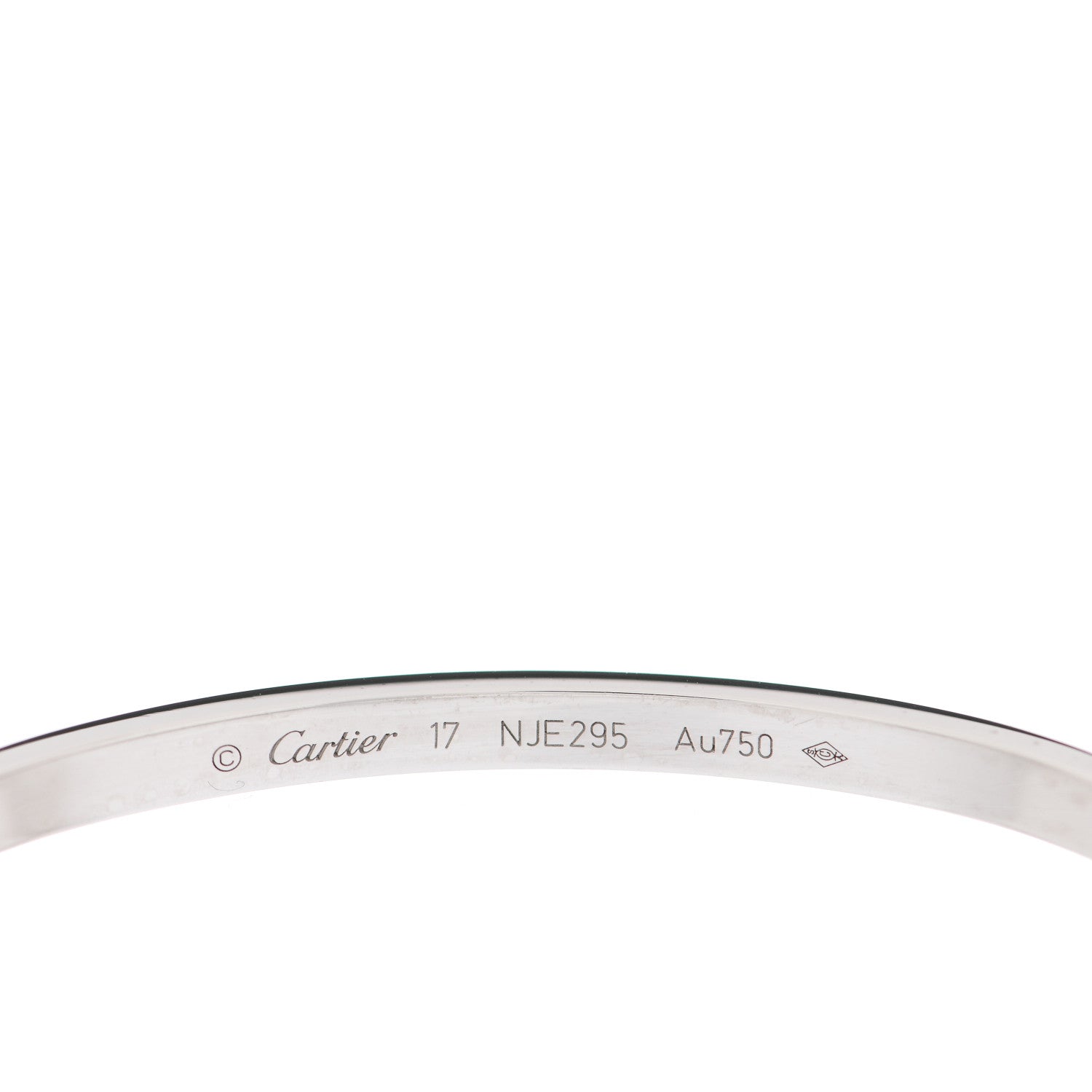 Cartier 18K White Gold Diamond Small LOVE Paved Bracelet 17 4 of 5