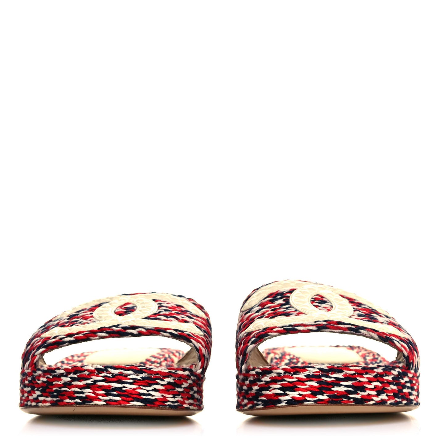 Cord CC Espadrille Slip On Sandals 41 Red Blue White
