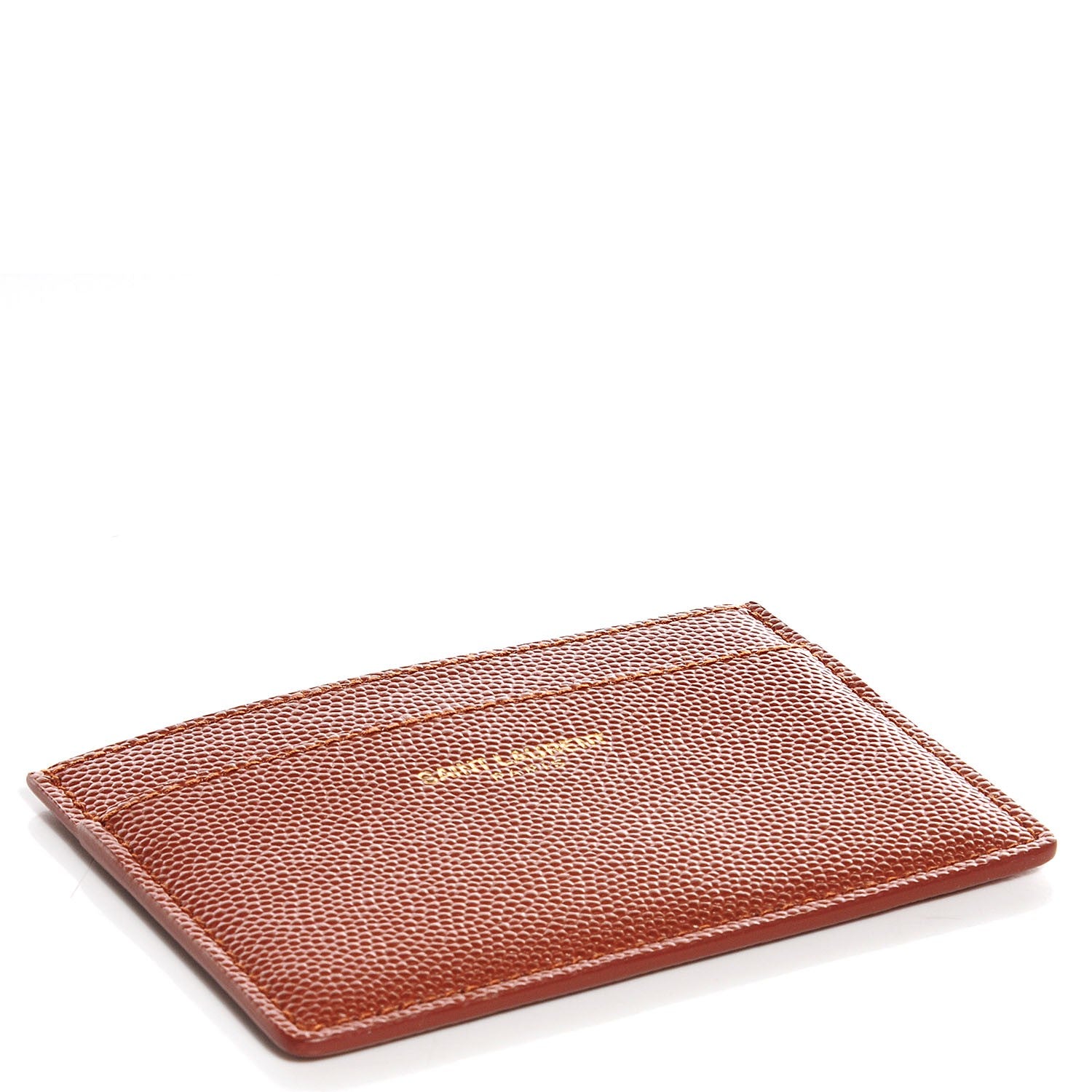 Saint Laurent Grain De Poudre Card Case Brown 4 of 5