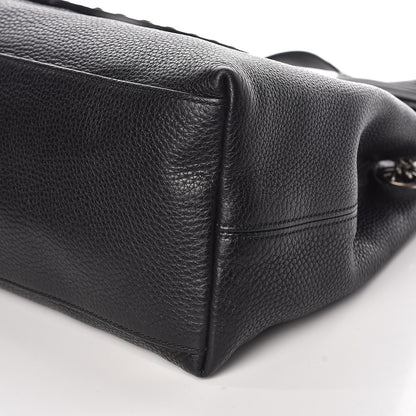 Gucci Pebbled Calfskin Studded Medium Soho Chain Shoulder Bag Black 6 of 9