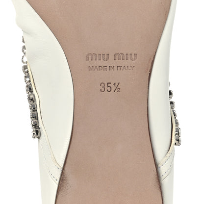Miu Miu Nappa Crystal Ballerina Flats 35.5 White 8 of 11
