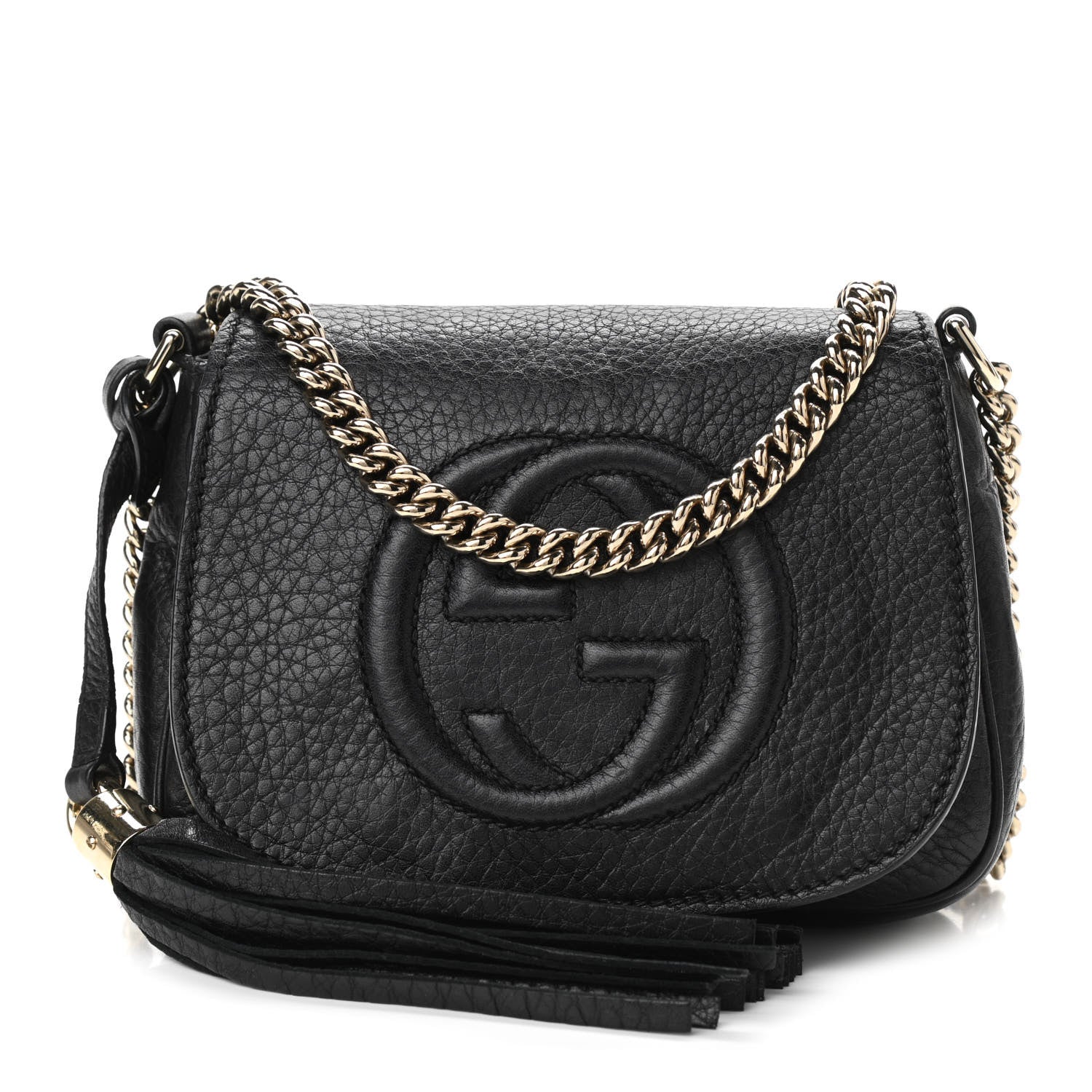 Gucci Pebbled Calfskin Small Soho Flap Crossbody Black 1 of 16