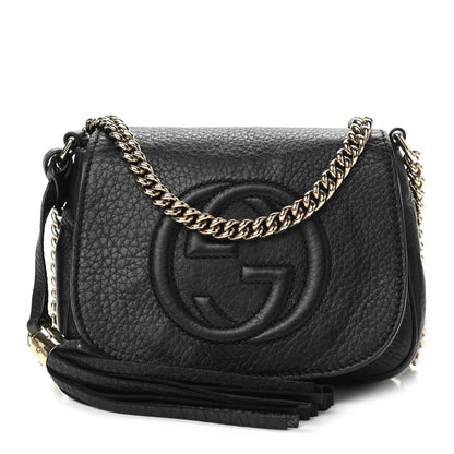 Gucci Pebbled Calfskin Small Soho Flap Crossbody Black 1 of 16