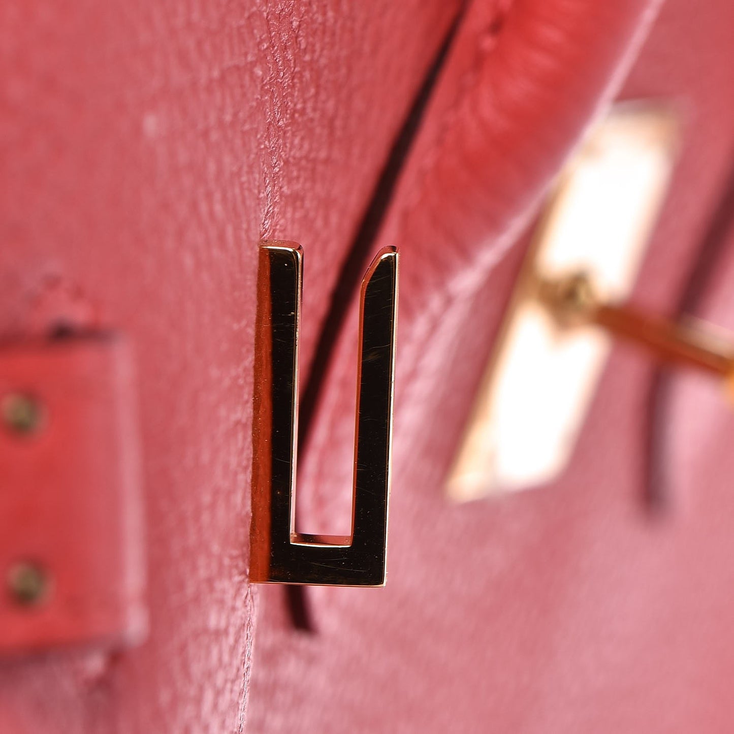 Taurillon Clemence Birkin 35 Rouge Pivoine