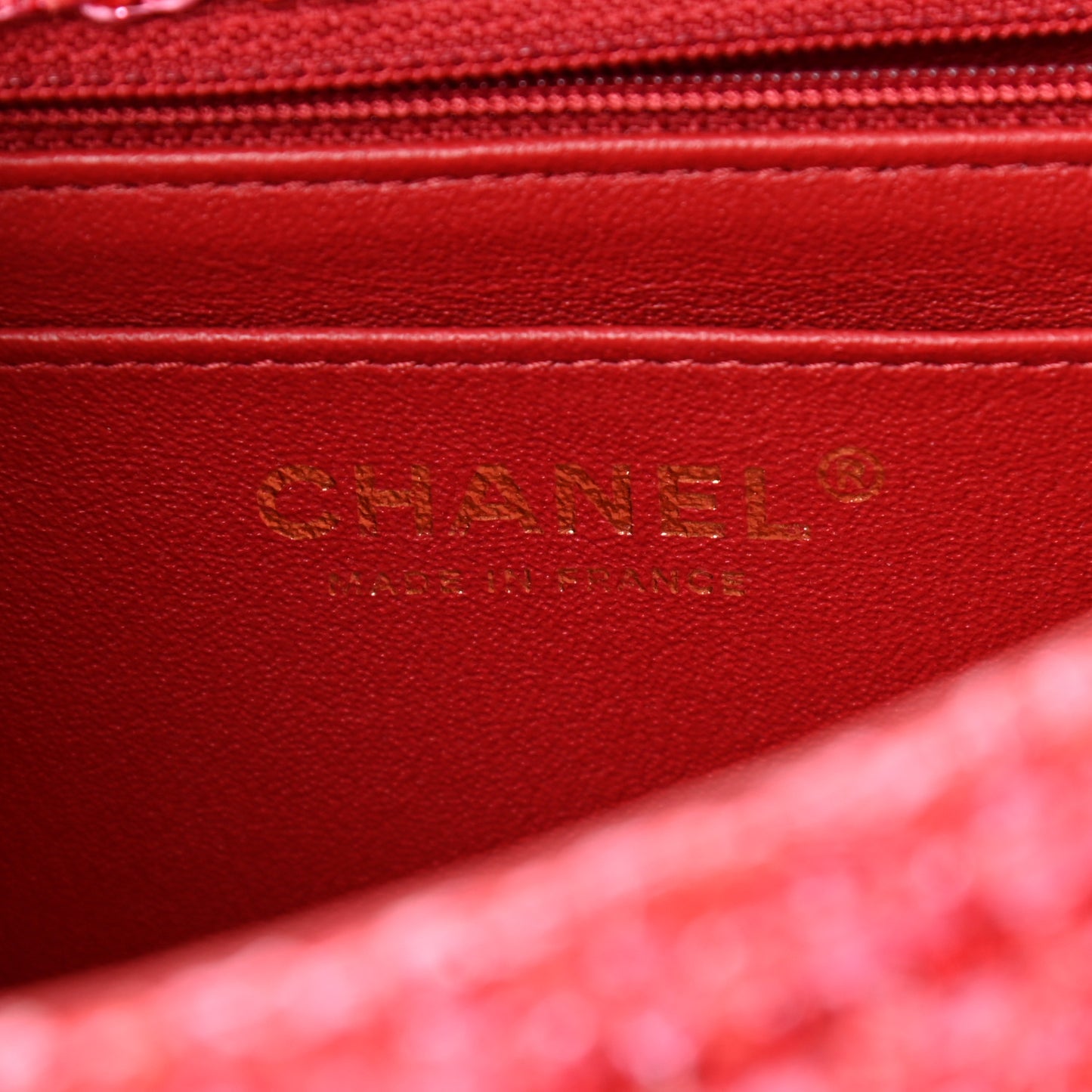 Tweed Quilted Mini 2.55 Reissue Flap Red Ecru Black