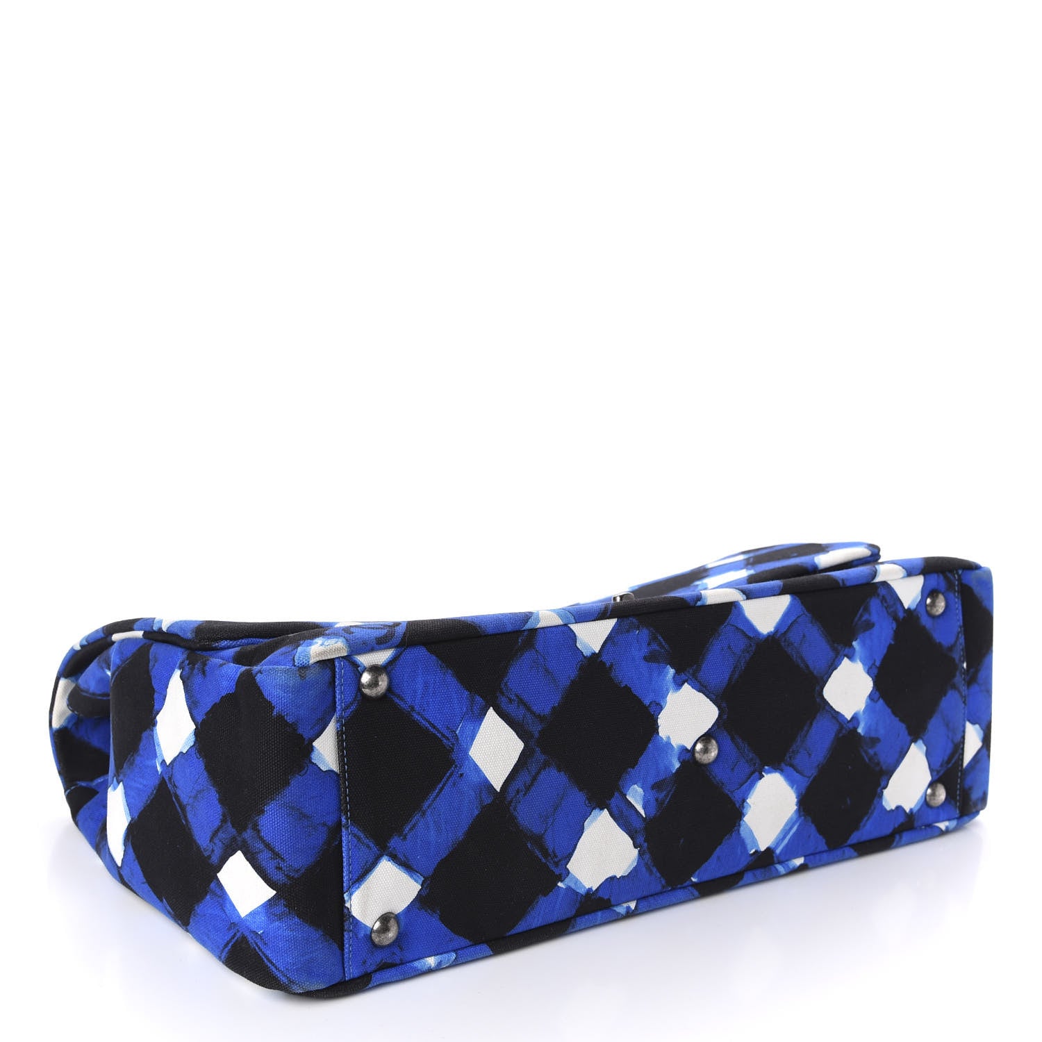 Chanel Canvas Printed XXL Airline Travel Flap Bag Black Blue White 4 of 10