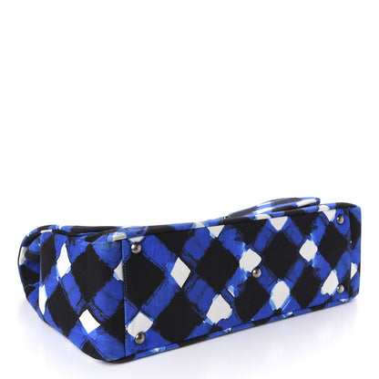 Chanel Canvas Printed XXL Airline Travel Flap Bag Black Blue White 4 of 10