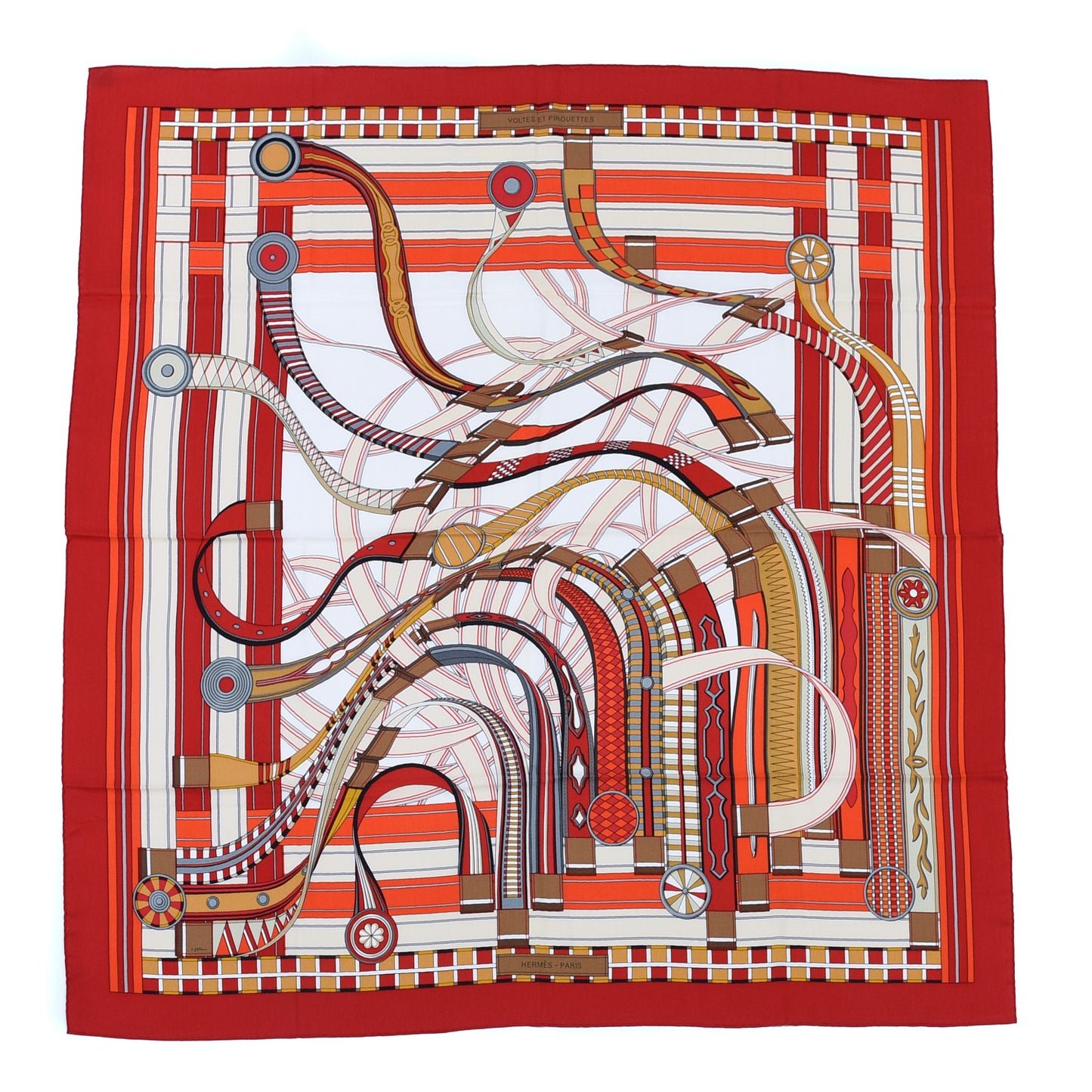 Cashmere Silk Voltes Et Pirouettes Shawl 140 Rouge Creme Beige