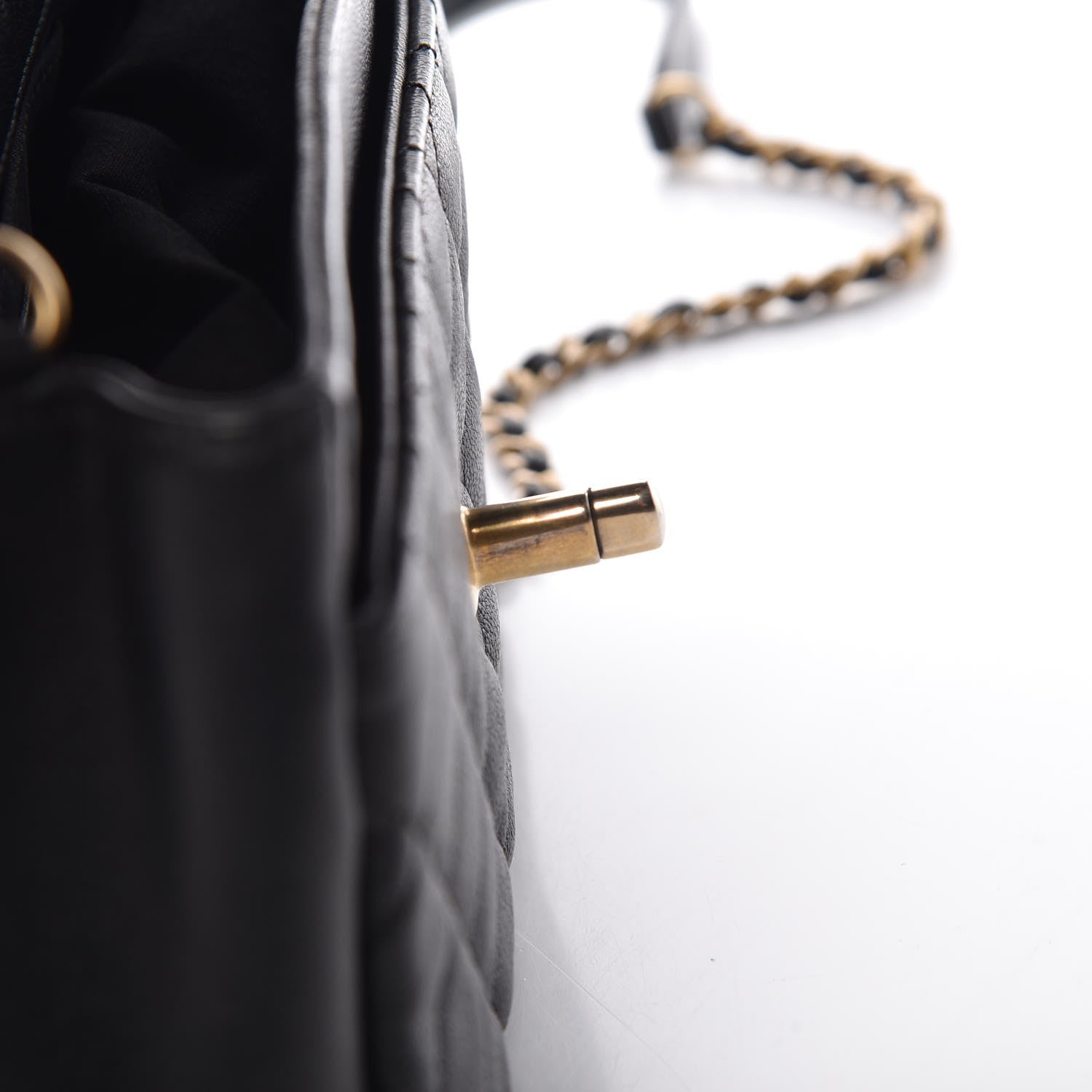 Chanel Sheepskin Quilted Camellia Flap Black 9 of 10