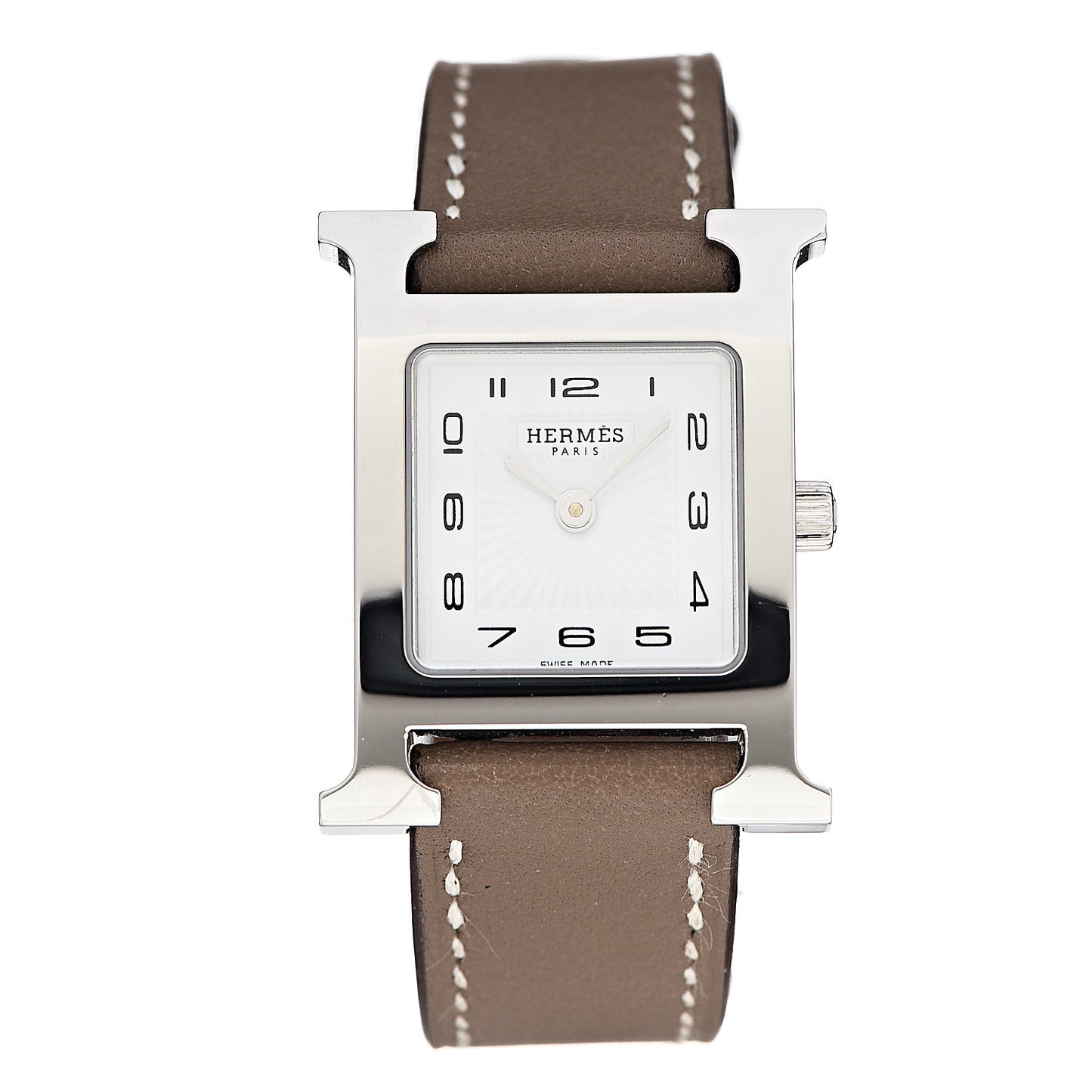 Stainless Steel Swift 21mm Heure H Hour Quartz Watch Etoupe