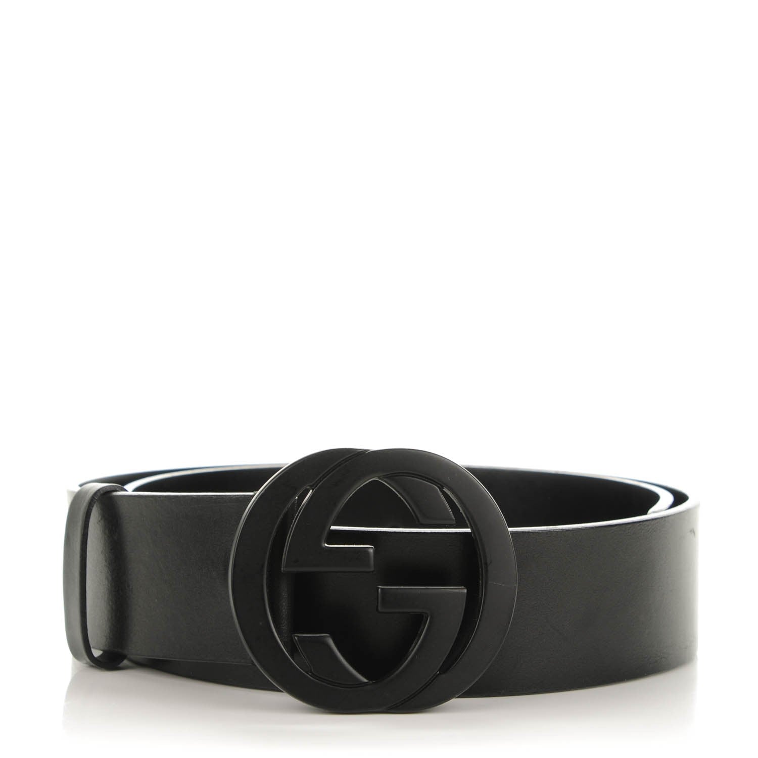 Gucci Calfskin Interlocking G Belt 75 30 Black 1 of 5