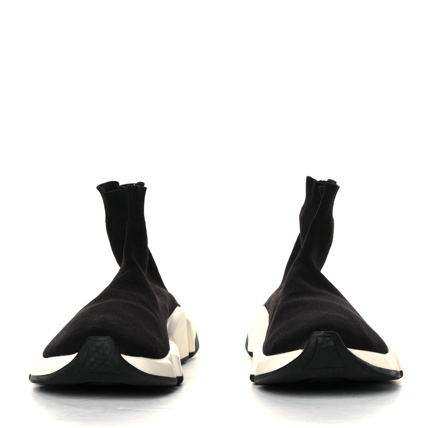Balenciaga Neoprene Knit Womens Speed Sneakers 40 Black White 2 of 6