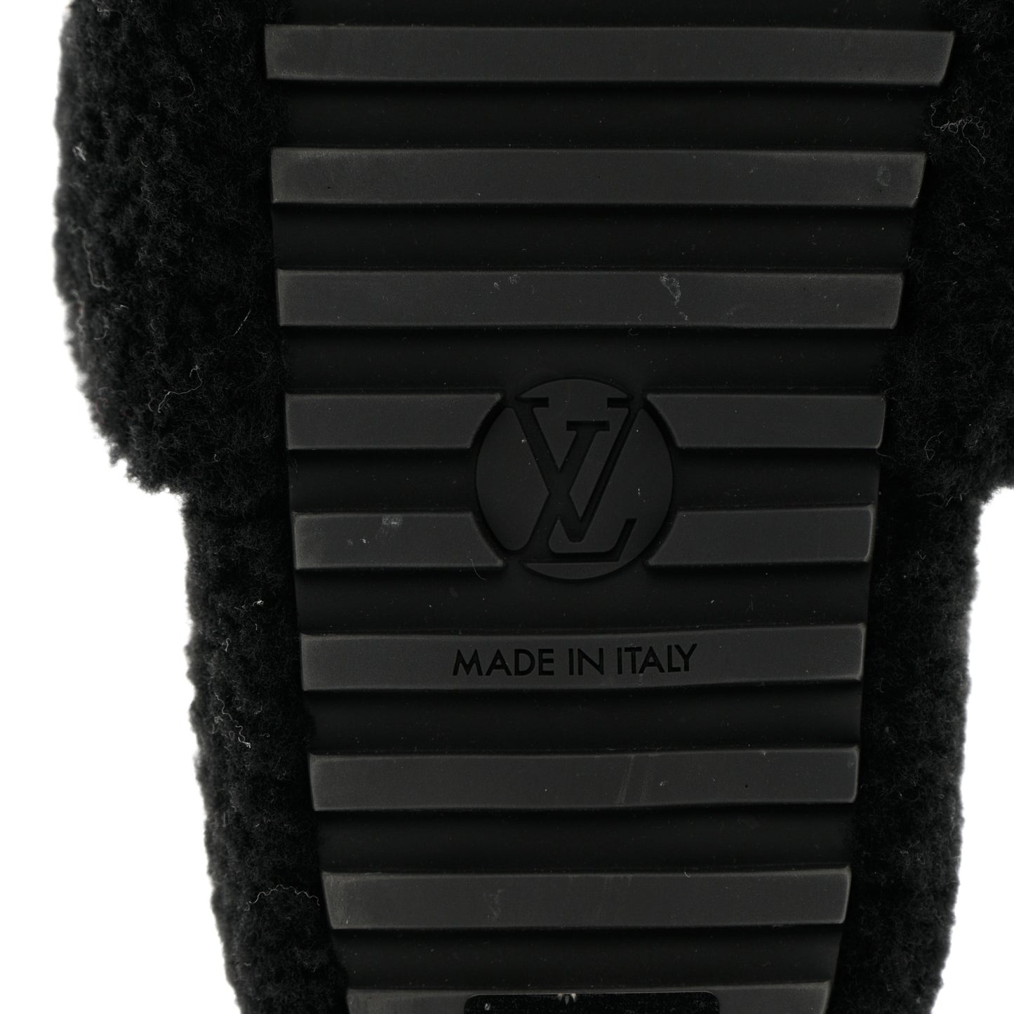 Shearling Monogram Giant Paseo Flat Comfort Mule 37 Black