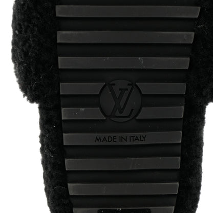 Louis Vuitton Shearling Monogram Giant Paseo Flat Comfort Mule 37 Black 8 of 10
