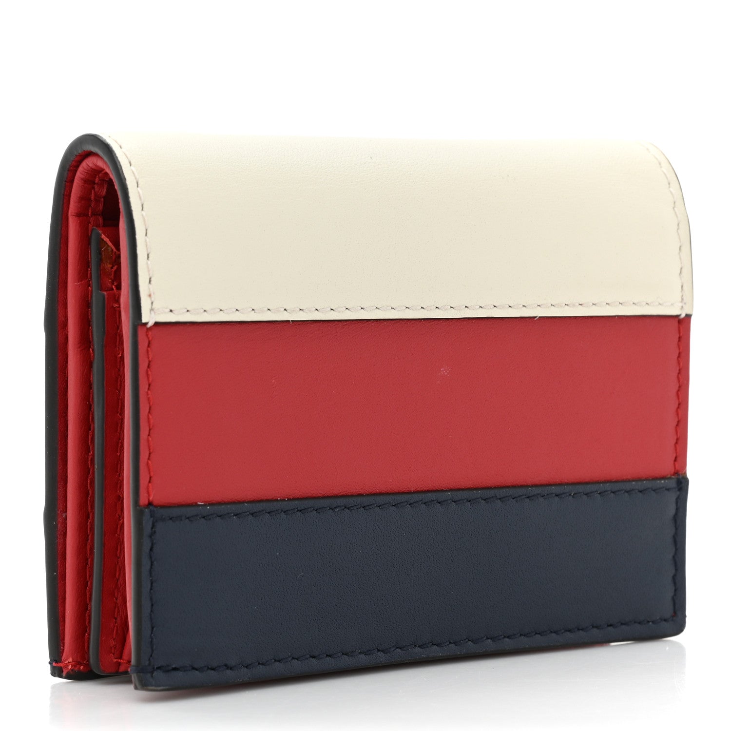 Gucci Calfskin Queen Margaret Card Case Wallet Blue Agata Hibiscus Red Mystic White 3 of 12