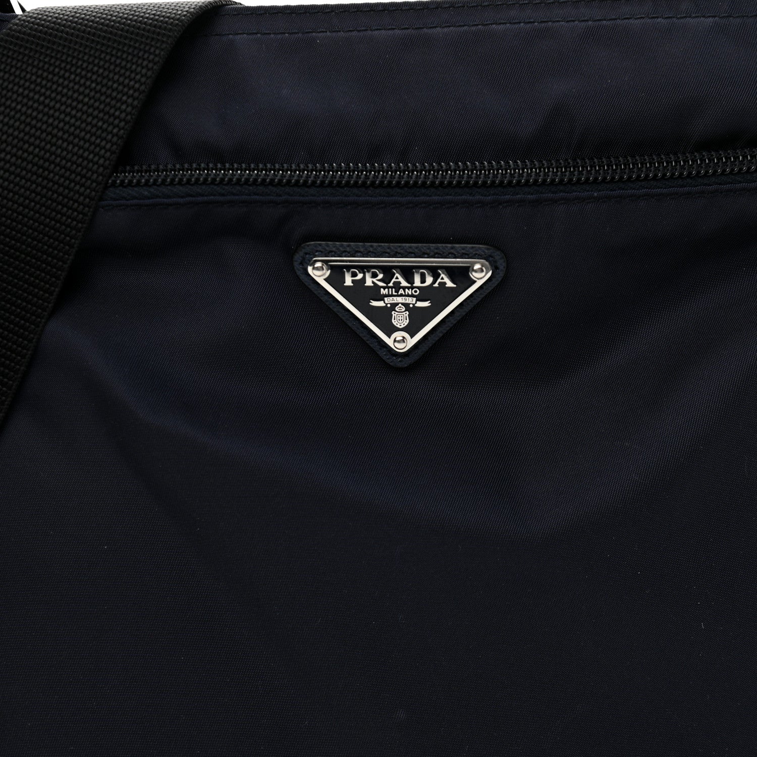 Prada Tessuto Nylon Saffiano Flat Messenger Bag Baltico 13 of 13
