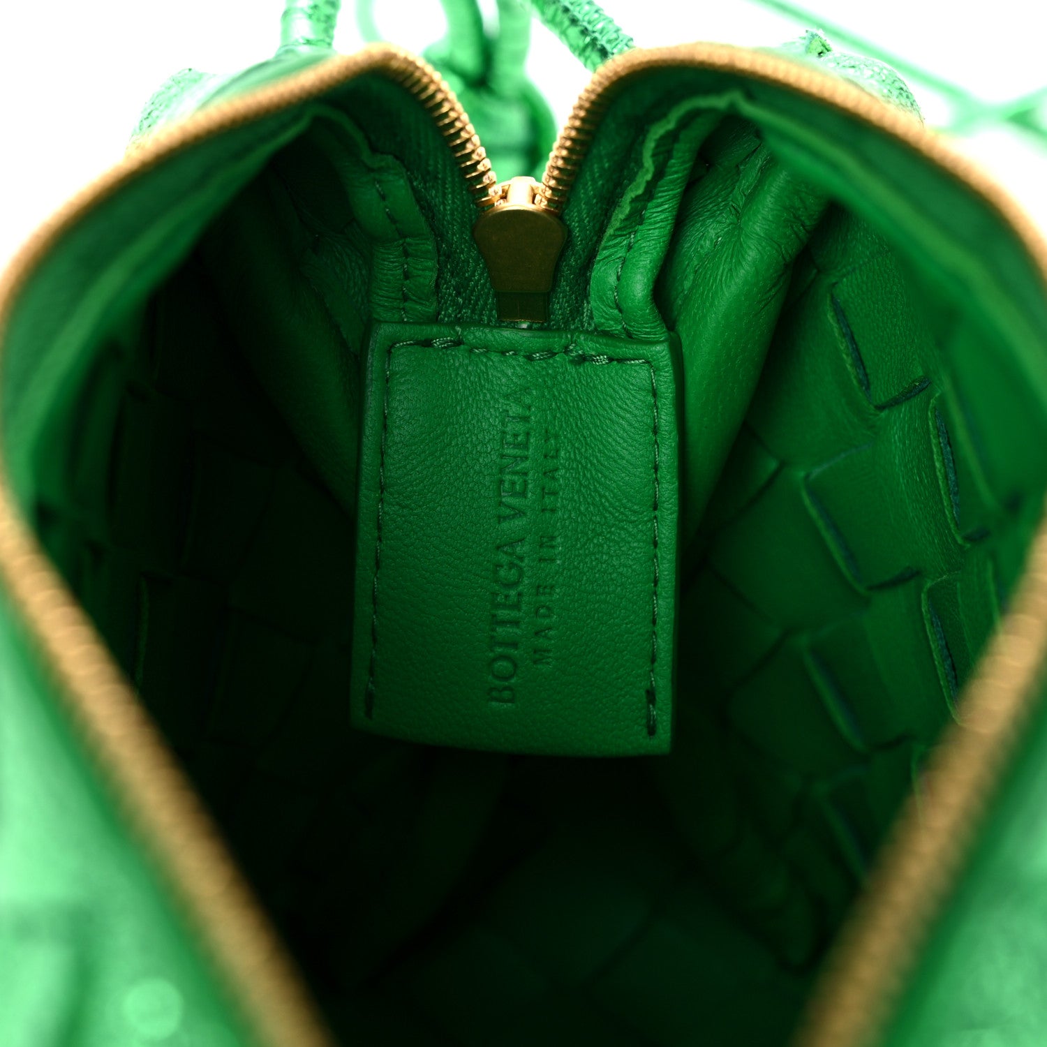 Bottega Veneta Metallic Calfskin Intrecciato Mini Loop Camera Bag Green 6 of 8