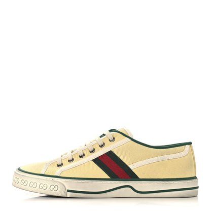 Gucci Old Tennis Tweed Web Mens 1977 Tennis Sneakers 8 Burro Mystic White 1 of 10