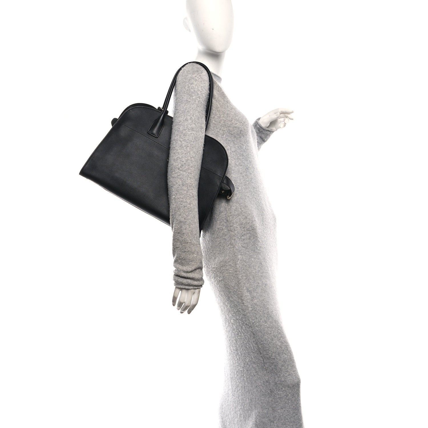 Prada Soft Grain Calfskin Large Tote Bag Black 2 of 9