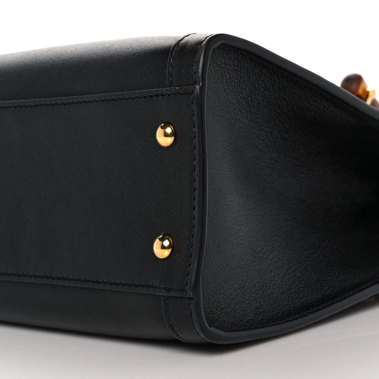 Calfskin Small Diana Tote Bag Black Yellow Fluo
