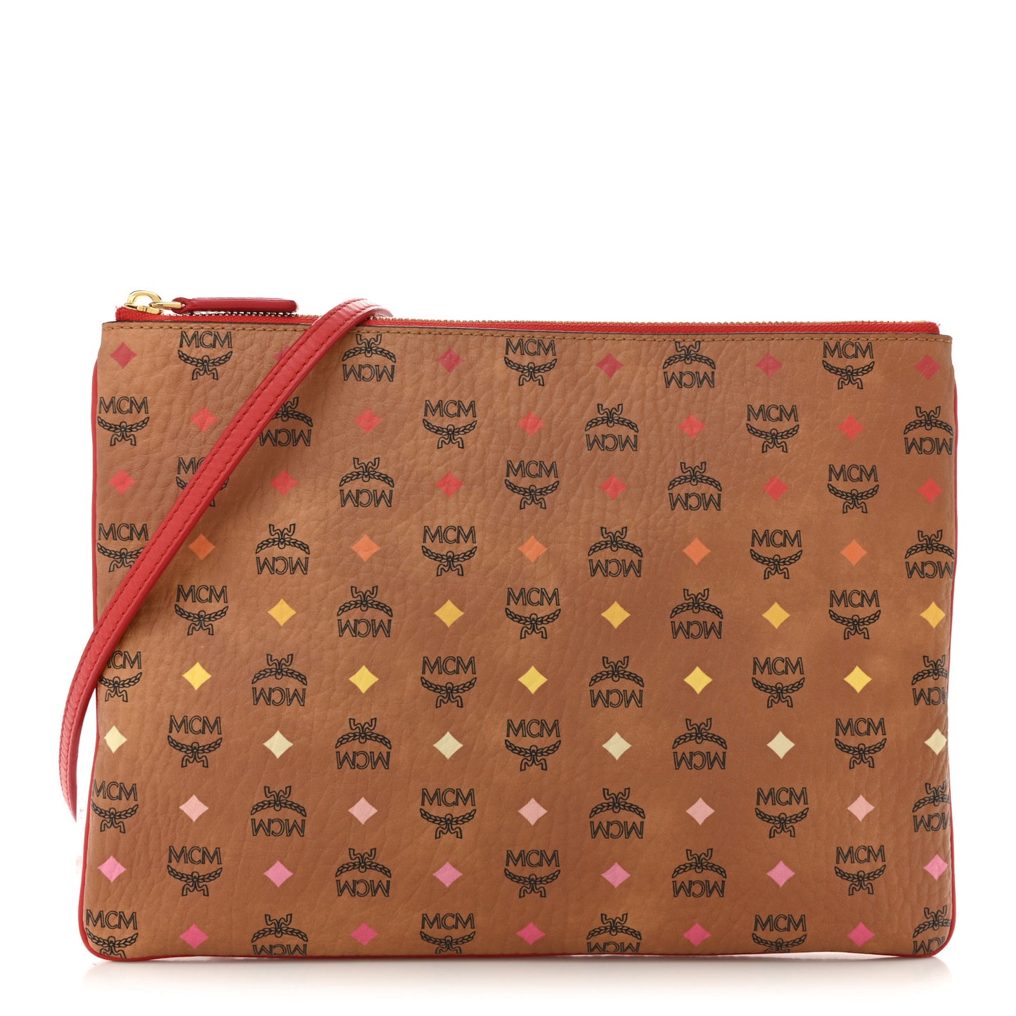 Skyoptic Visetos Mini Crossbody Pouch Spectrum Diamond Cognac Red