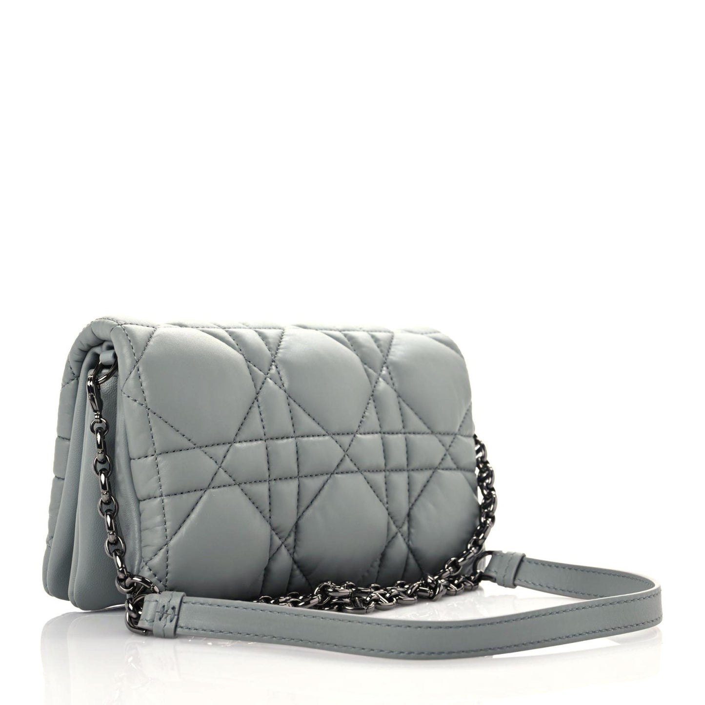 Calfskin Macrocannage Mini Caro Bag Grey