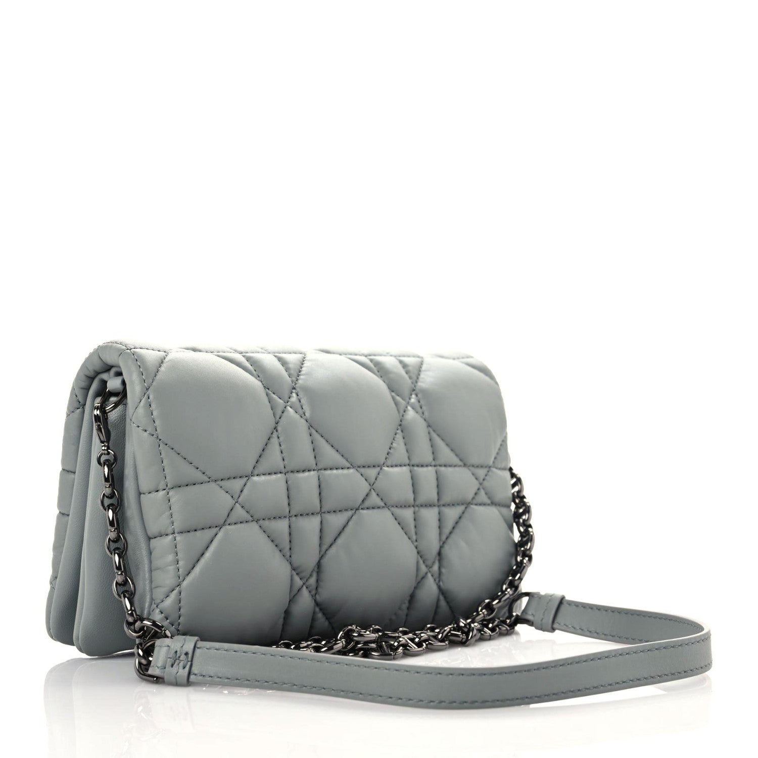 Christian Dior Calfskin Macrocannage Mini Caro Bag Grey 3 of 9