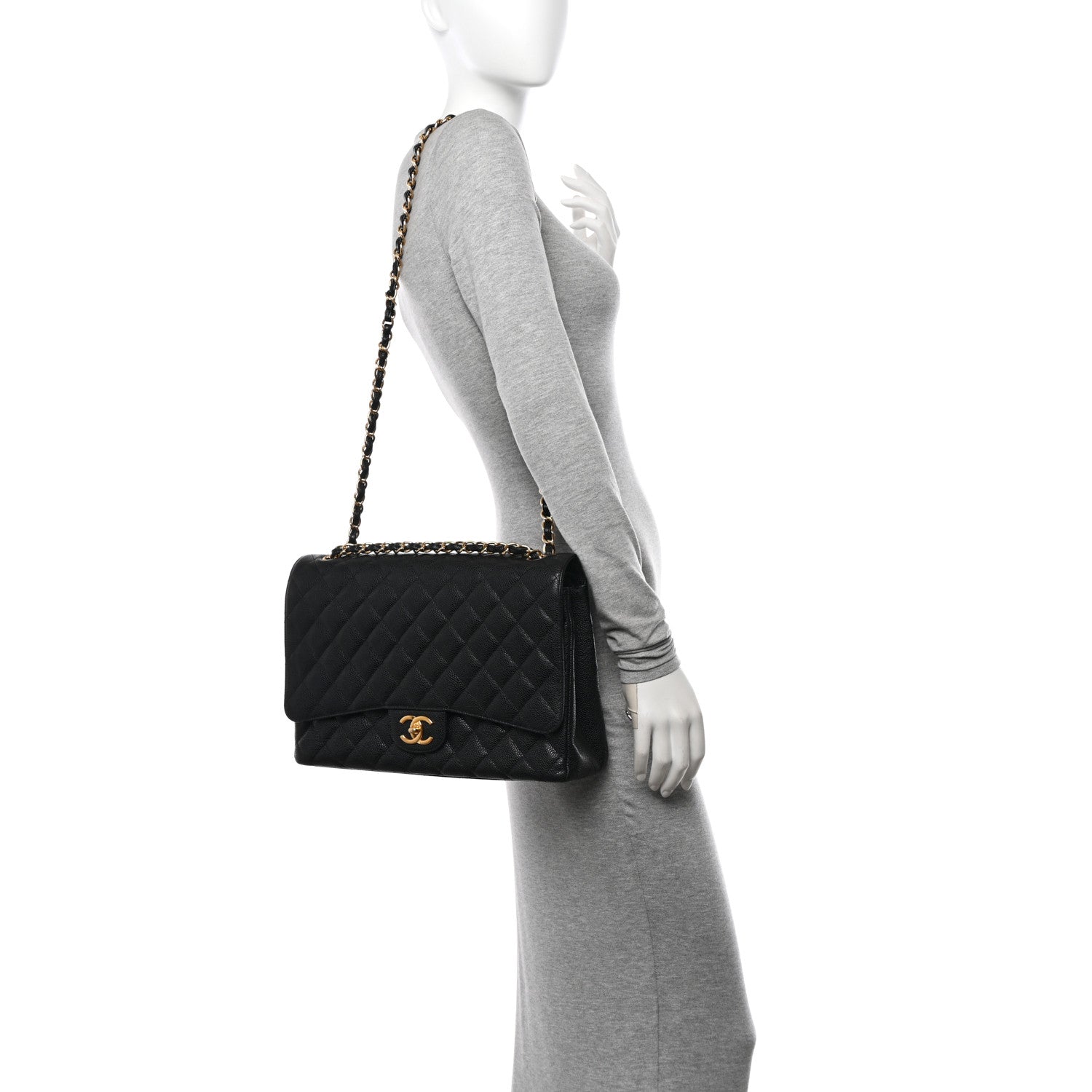 Chanel Caviar Quilted Maxi Double Flap Black 2 of 14