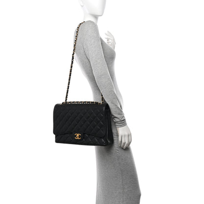 Chanel Caviar Quilted Maxi Double Flap Black 2 of 14