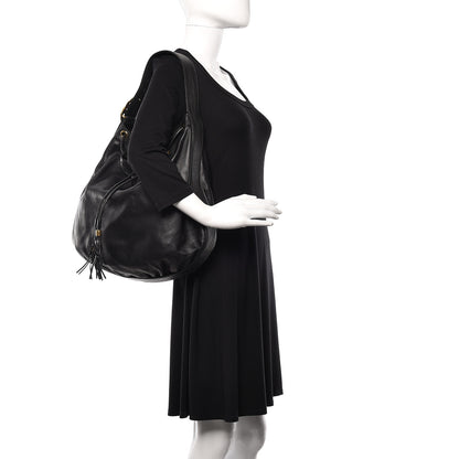Gucci Pebbled Calfskin Medium Interlocking Icon Shoulder Bag Black 2 of 10
