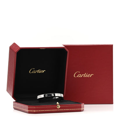 Cartier 18K White Gold 1 Diamond LOVE Cuff Bracelet 16 4 of 4