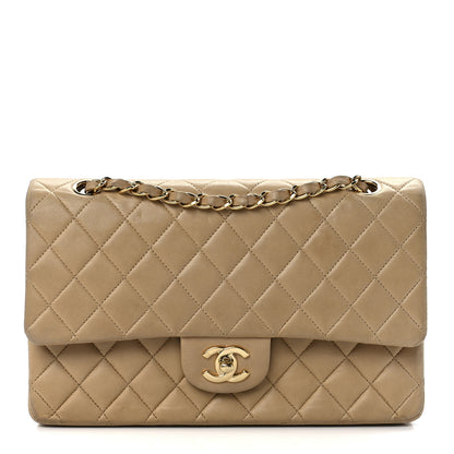 Chanel Lambskin Quilted Medium Double Flap Beige 1 of 14