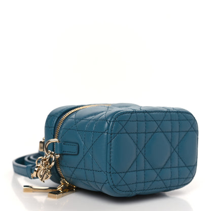 Christian Dior Lambskin Cannage Micro Lady Dior Vanity Case Deep Ocean 4 of 8