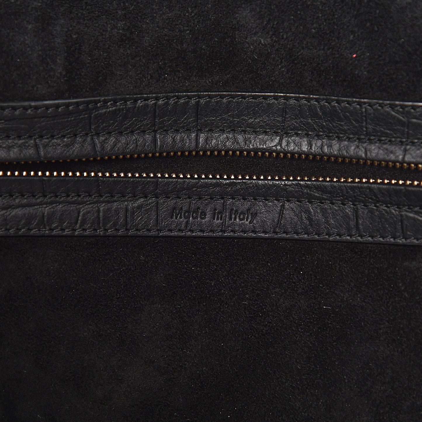 Crocodile Embossed Calfskin Medium Phantom Luggage Black