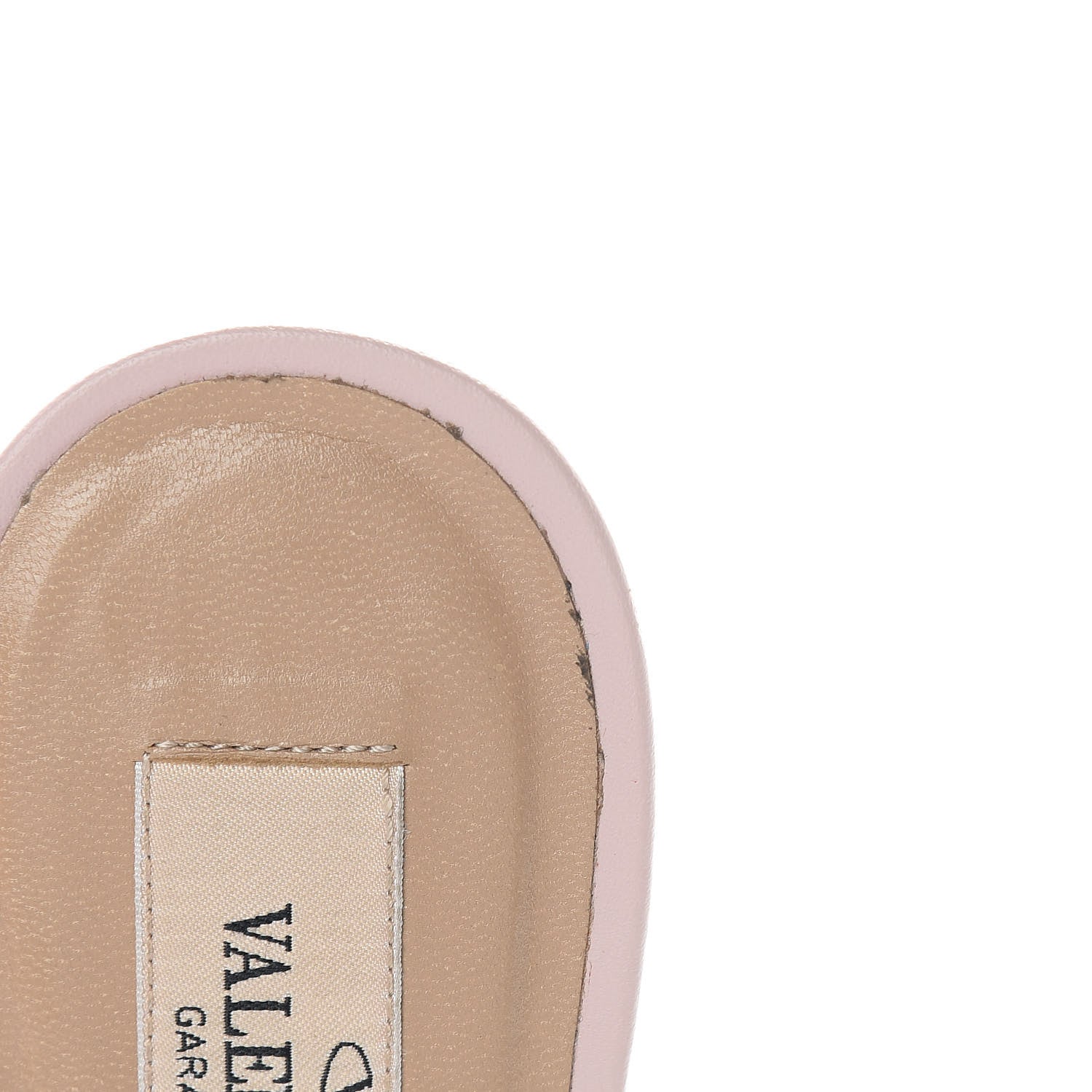 Valentino Garavani Pebbled Calfskin Rockstud Cross Strap 50mm Mules 37.5 Water Rose 8 of 9
