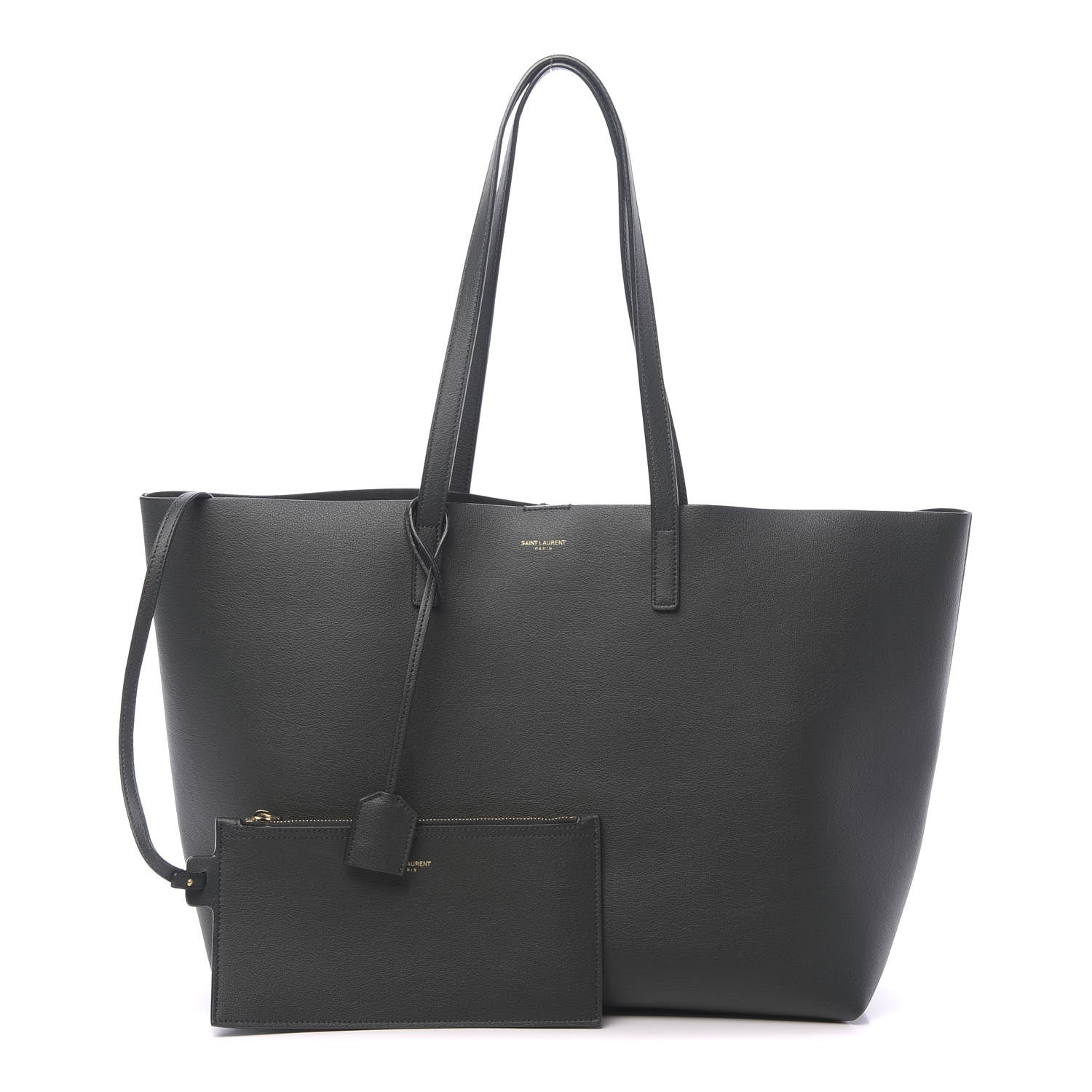Saint Laurent Calfskin Large Shopping Tote Dark Green 1 of 12