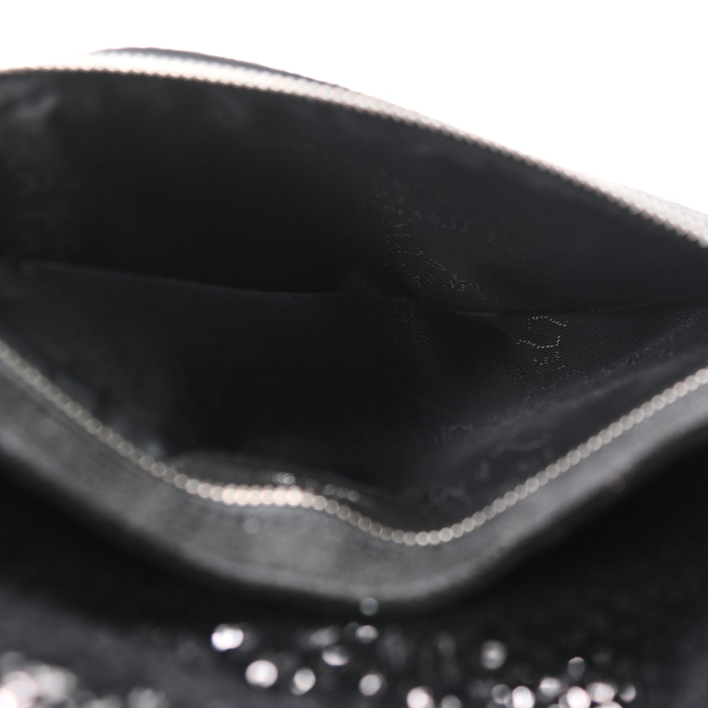Sequin Falabella Fold Over Clutch Black