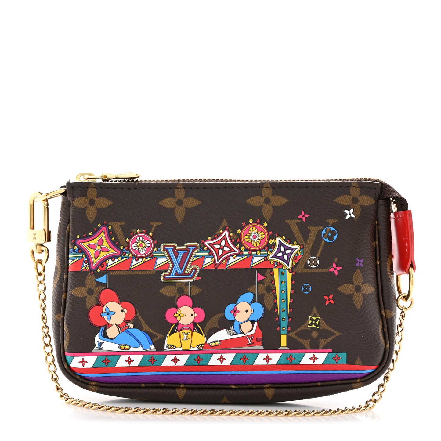 Monogram 2020 Christmas Animation Bumper Cars Mini Pochette Accessories Coquelicot