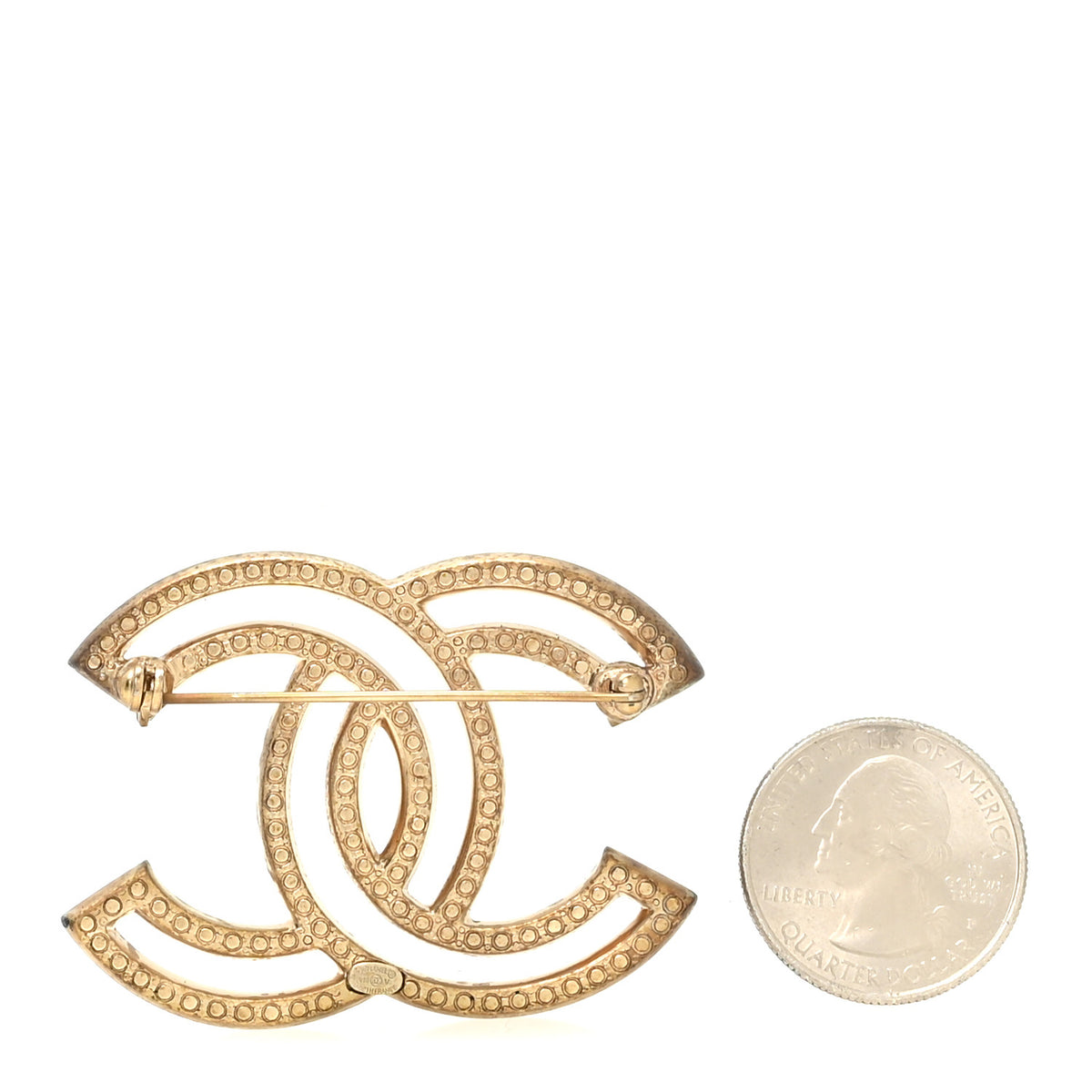 Chanel Metal Crystal CC Brooch Silver 2 of 4
