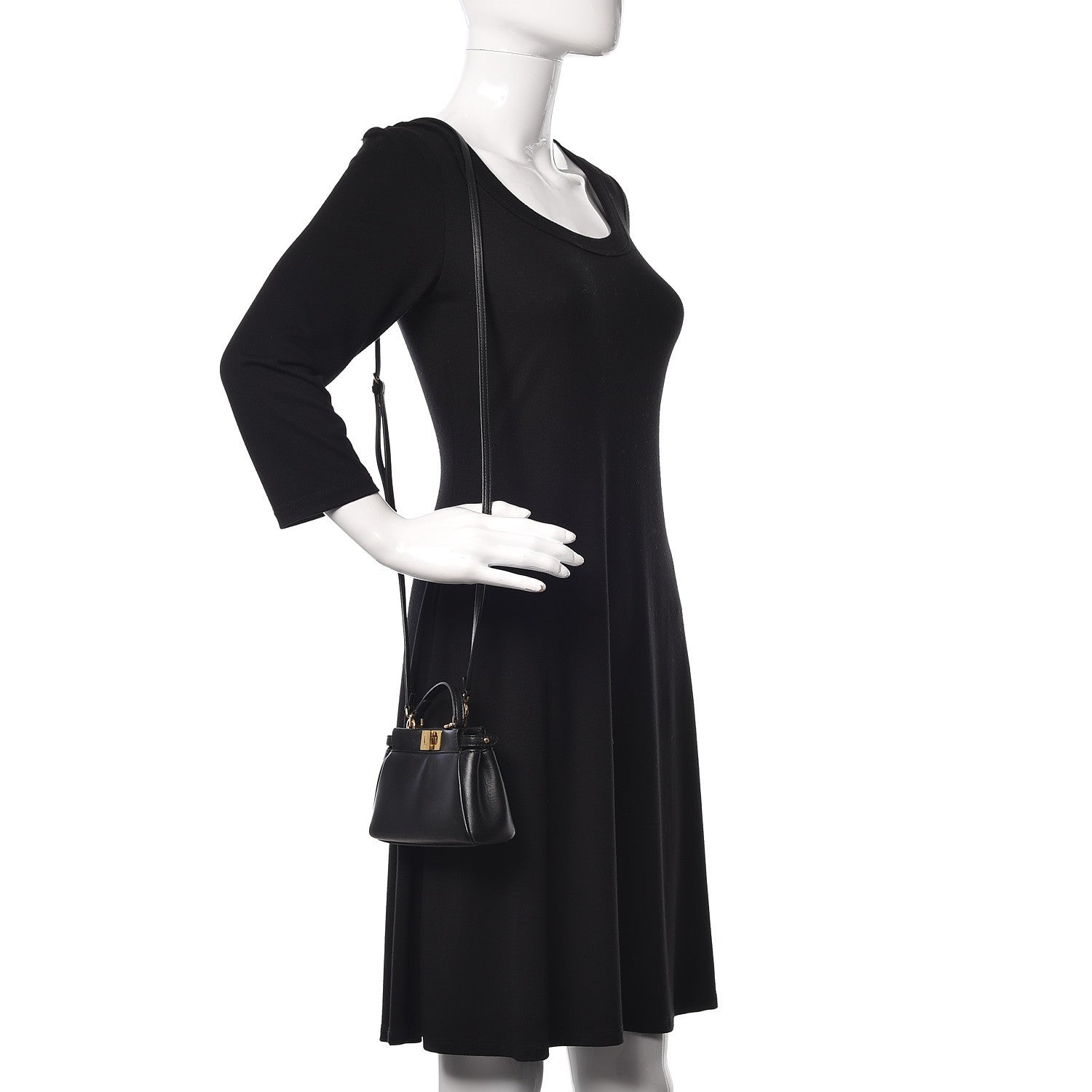 Fendi Nappa Micro Peekaboo Iconic Satchel Black 2 of 12