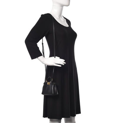 Fendi Nappa Micro Peekaboo Iconic Satchel Black 2 of 12