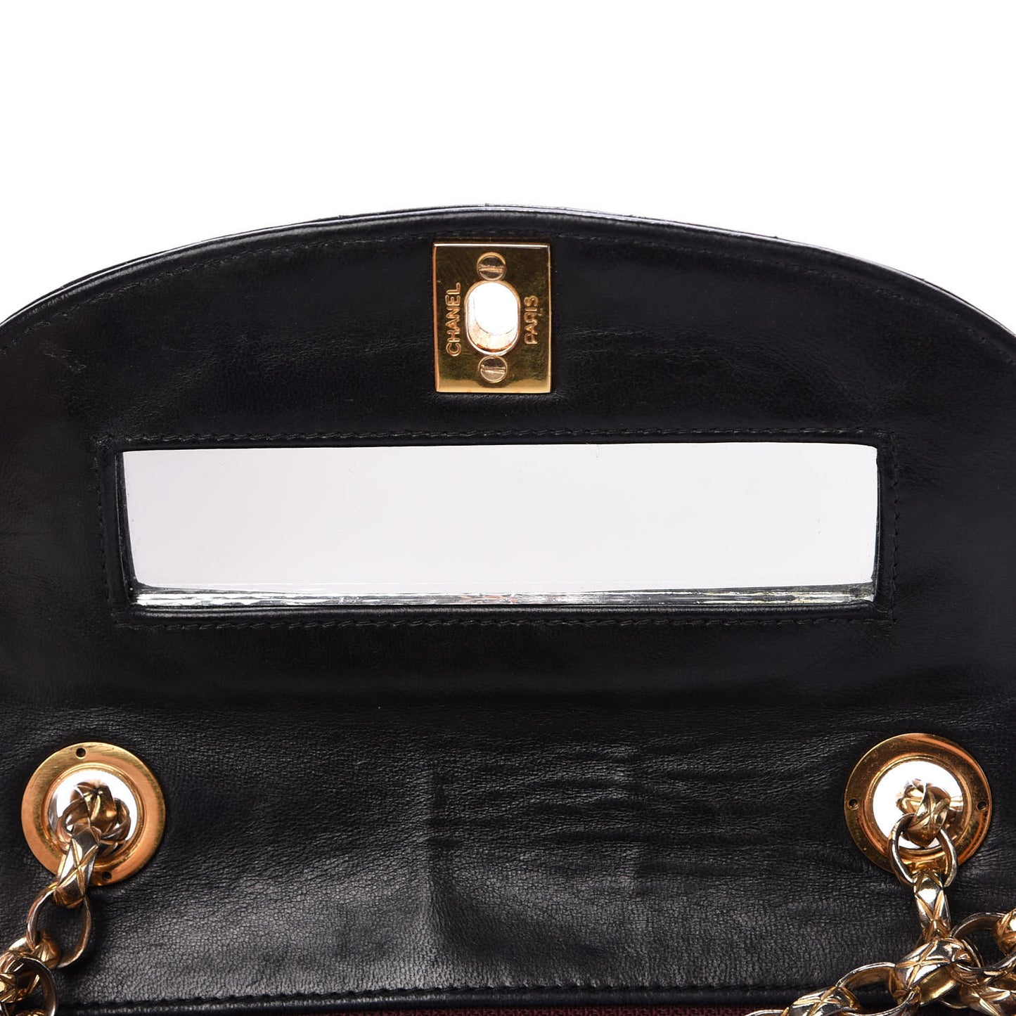 Lambskin Vertical Quilt Small Single Flap Black