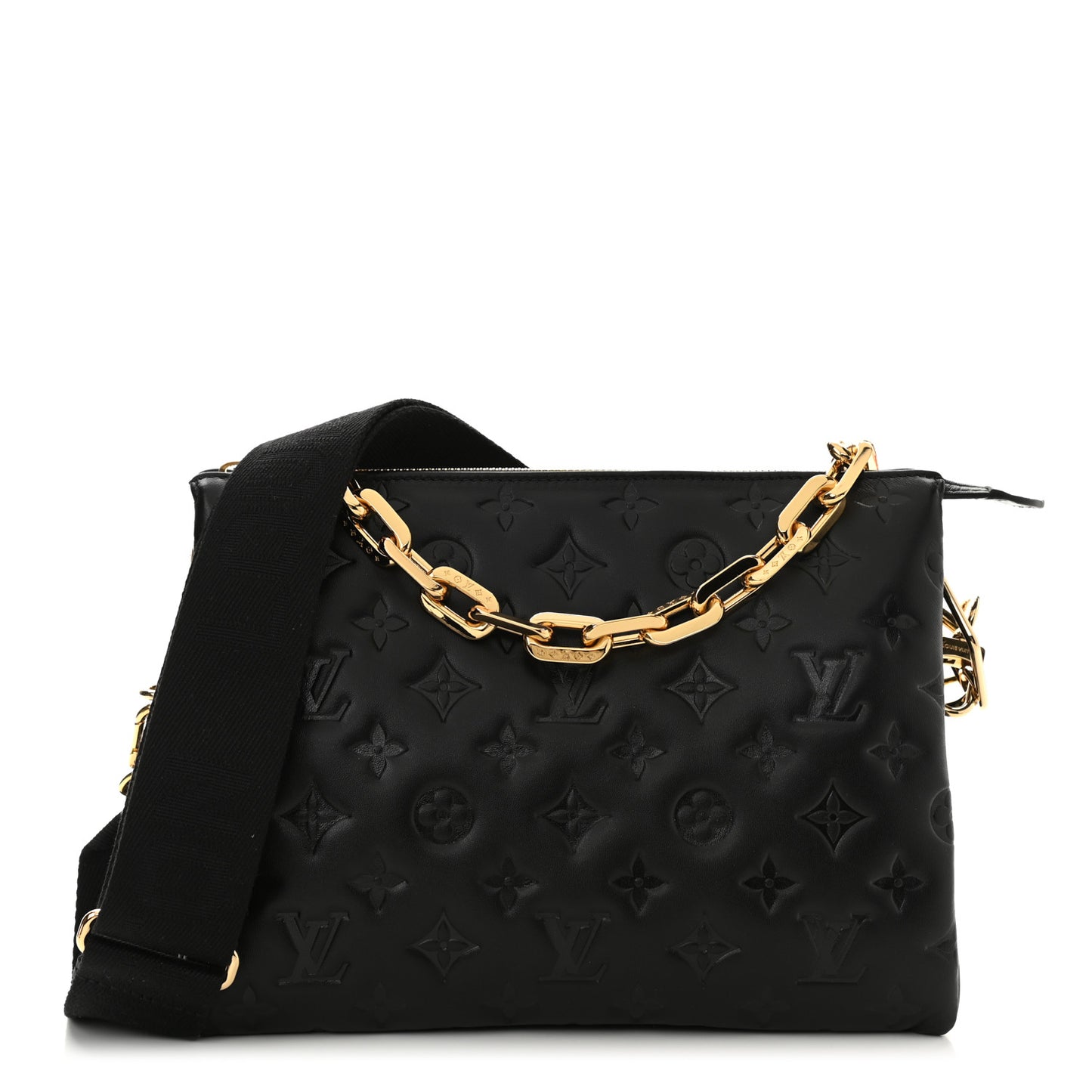 Lambskin Embossed Monogram Coussin PM Black