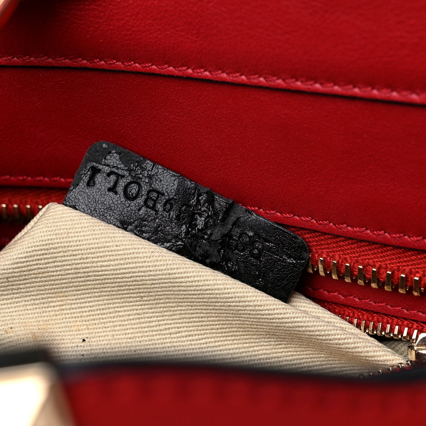 Vitello Rockstud Double Handle Tote Red